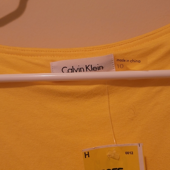 NWT Calvin Klein Yellow Ruffle Tier Sleeveless Dress Size 10 - Picture 4 of 5